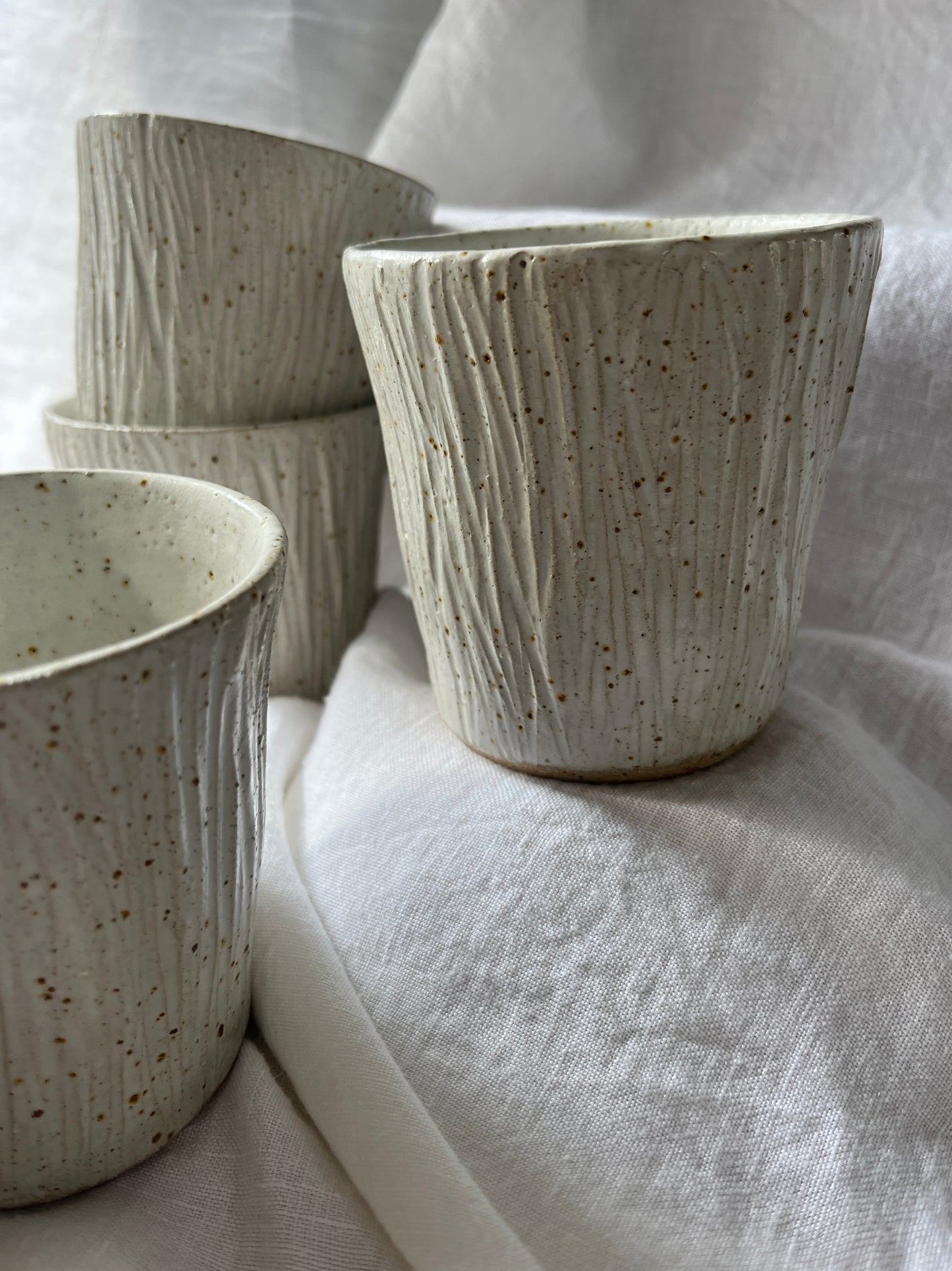Carved Stoneware Tumbler