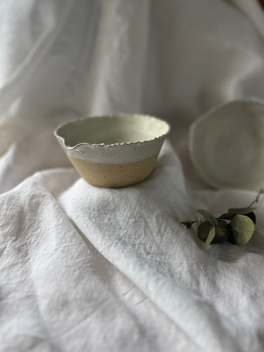 Rustic Stoneware Garlic Grater Pouring Bowl